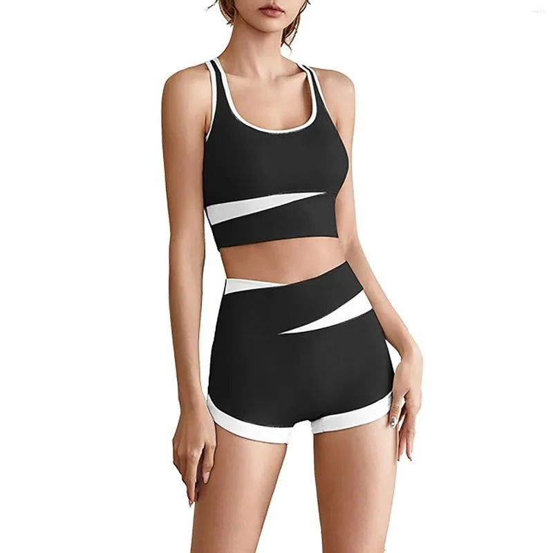 Damen -Trainingsanzüge 2023 Frauen Mode Yoga Set Sport High Taille Strumpfhosen Skorts sexy Sommer -Hüfthebe und bloßes Gefühl