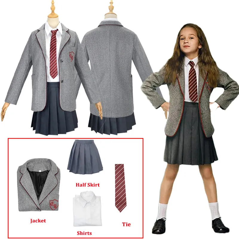 Cosplay Matilda Costume Kids Roald Dahl's Matilda The Musical Cosplay Costume Girl Girl Uniform Suit Outfit Halloween Abbigliamento 230812