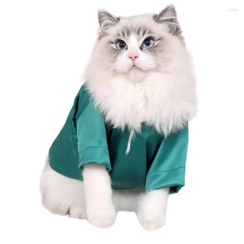 Cat Costumes Clothes Adorable Shirt With Collar Buttons Anti-shedding Pet Cool Accessories For Large Small Cats Pets