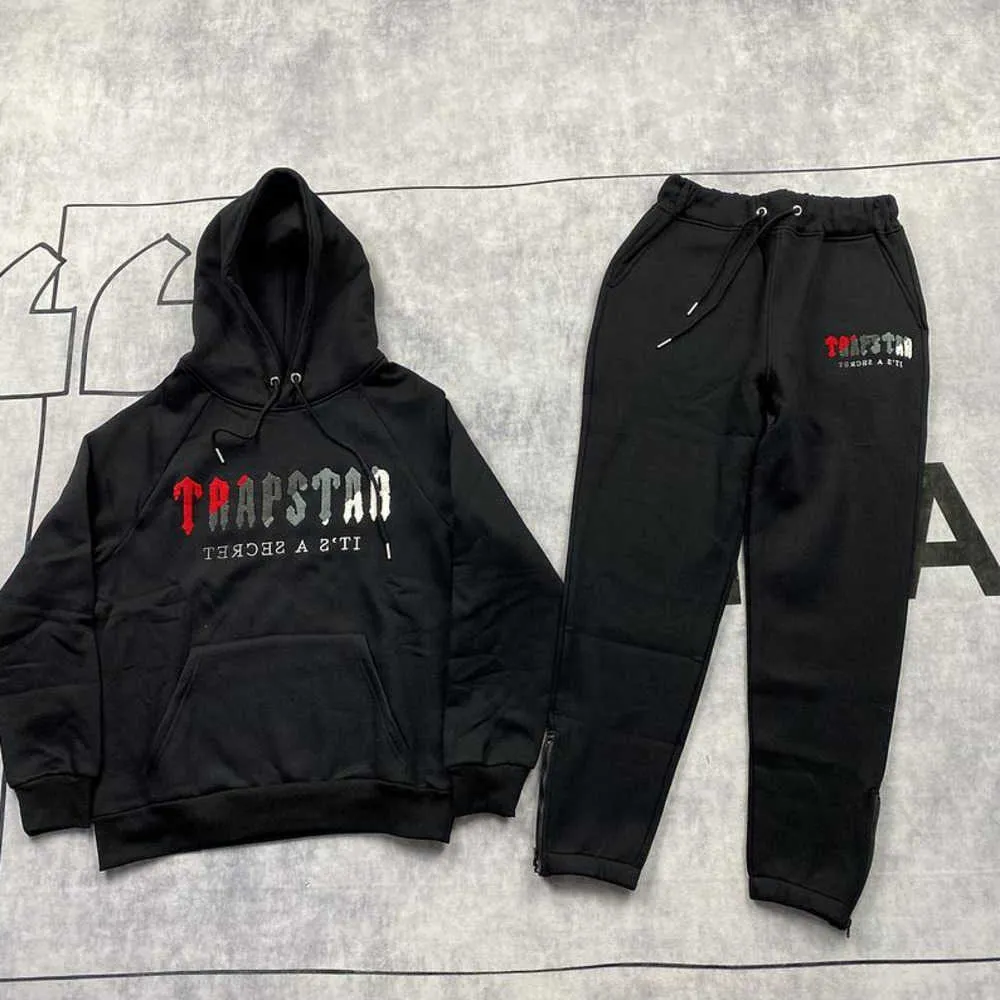 Herren Trailsuits Männer Frauen Farbe strömen Hoodie Sweatshirt Anzug Trapstar Fleece Set Hoody Cloding Sweat Trapstar Advanced Design 369ess