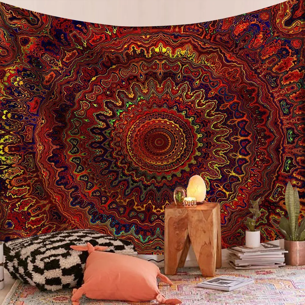 Psychedelic Hippie Night Moon Mandala Bohemian Tapestry Wall Hanging Wall Hanging Boho Wall Cloth Carpet From India 230812 From Mang10 19.34 DHgate.Com
