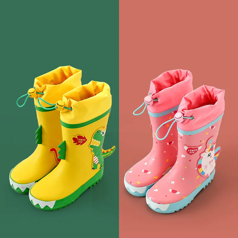 Rain Boots Kids Boys Girls Rainboots Waterproof Children's Shoes Toddler Rain Boots Natural Rubber Boots Baby Water Shoes Cartoon Rain Boot 230812