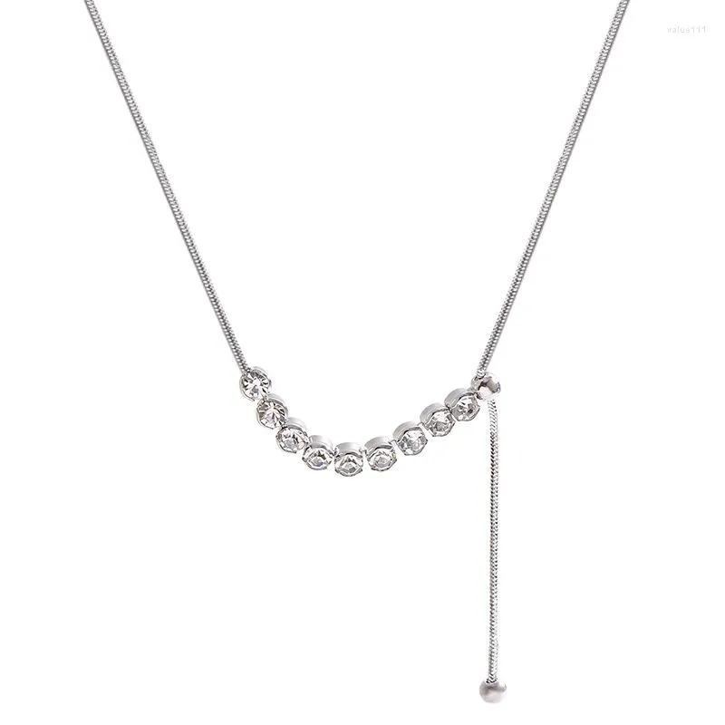 Korean Trendy Round Zircon Simple Pendant Necklace With Silver Beads  Fashionable Rope Chain For Women And Girls Luxury Accessory And Unusual  Jewelry From Value111, $8.2 | DHgate.Com