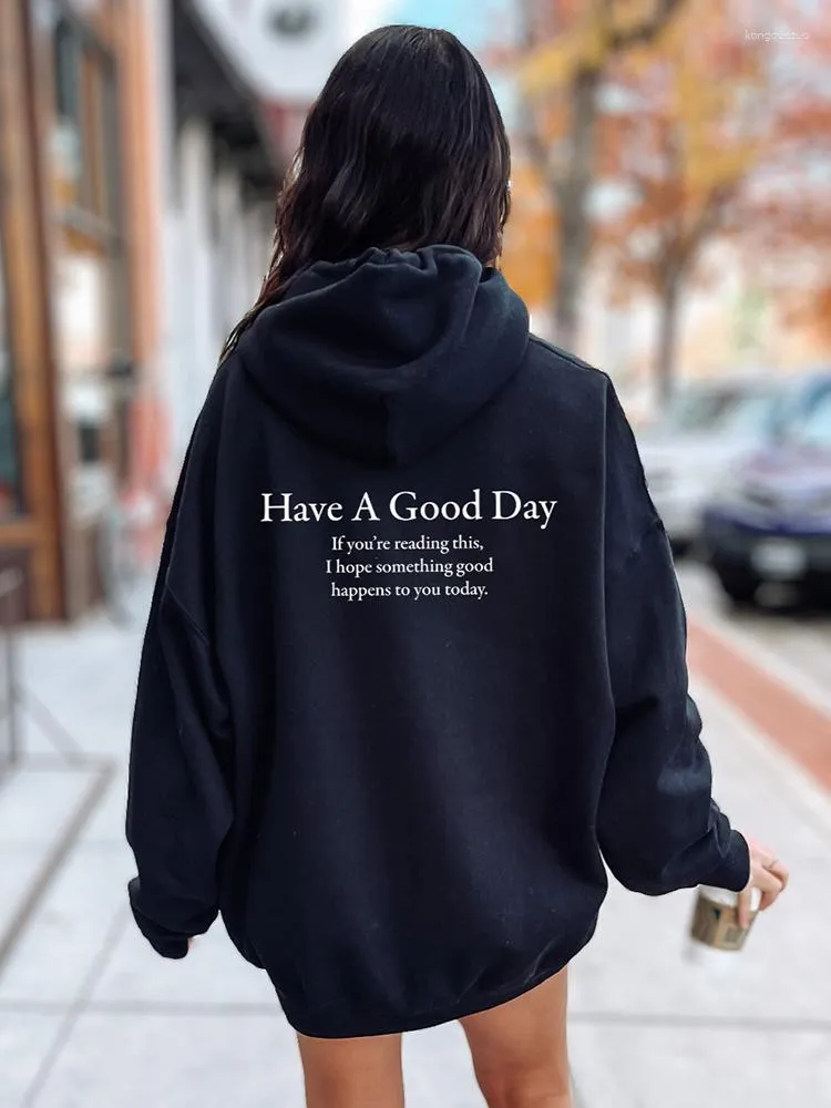 Women's Hoodies Have A Good Day Simple Letter Printed Womens Cotton Sweatshirts Street Casual All-math Thicken Fashion Female Clothing