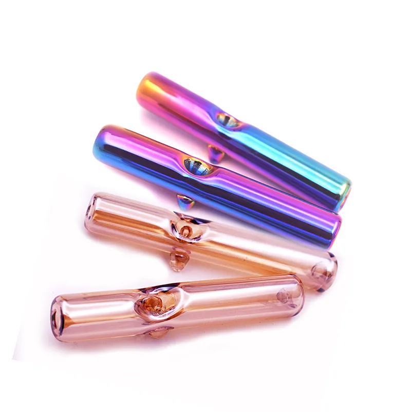Glass Smoking Pipe Hand Tobacco Spoon Pipe Special Electroplated