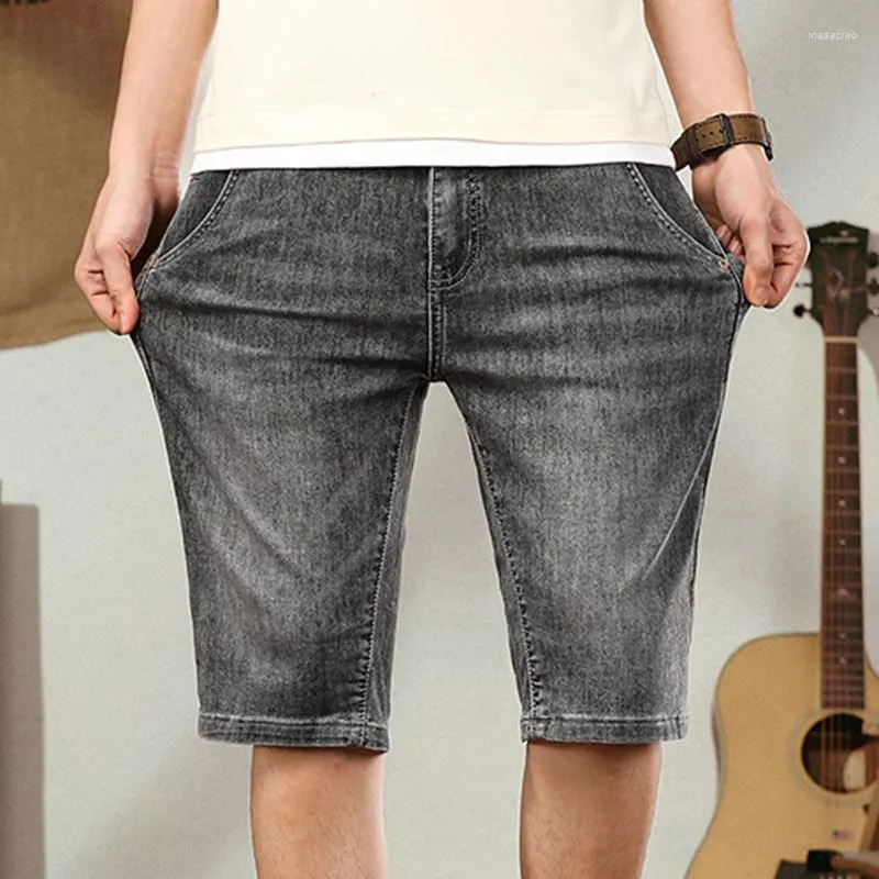 Men's Jeans Oversized Vintage Denim Shorts Loose Elastic Summer Trendy