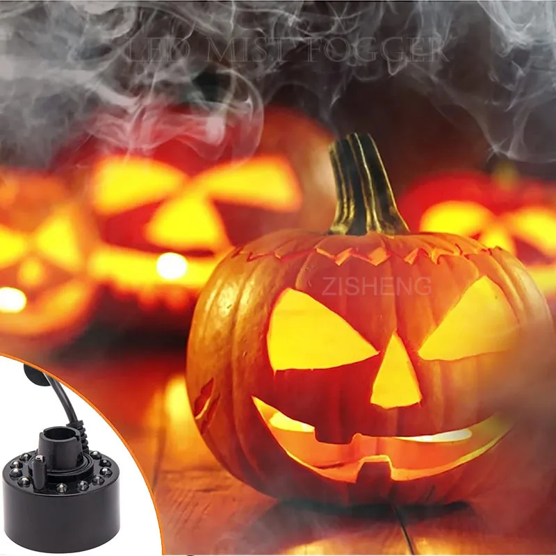 Andra evenemangsfestleveranser Halloween Party Decorations LED Mist Maker Fogger med 12 RGB LED -lampor för Water Fountain Pond Halloween Pumkin Decor 230812