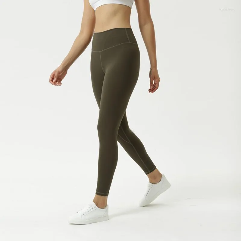 Active Pants With Logo Sports Leggings Nylon Breathable Anti-roll Edge Slim  Yoga Cycling Jogging Training Fitness Women