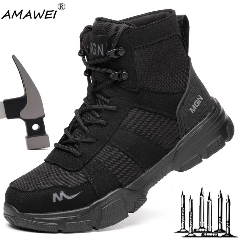 Bottes AMAWEI BOOTS BOOTS CHAPOS DE SÉCURITÉ INDESTRUCTIBLES MEN SEAU SAUTURES SAUTURES APPRISES SAUTURES MALES CHAPOISSEMENTS FEMMES FEMMES CHAPOS DE TRAVAIL 230812