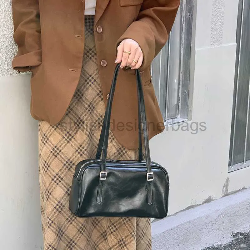 Shoulder Bags MBTI Casual Korean Style Women Shoulder Bag Fashion Solid PU Commuter Bag High Capacity Zipper Daily Bolso Mujer 2023 New Bagsstylishdesignerbags