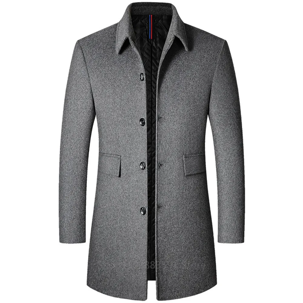 Giacca da uomo cappotto sovrano outwear trench a maniche lunghe giacca elegante cappotto tascabile elegante cappotto inverno in lana inverno cappotto maschile 230812