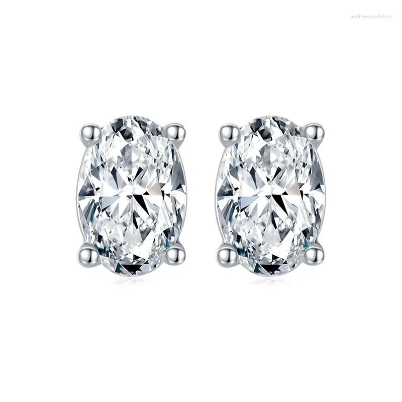 スタッドイヤリングboeycjr 925 dカラーオーバルカット0.5ct 4 6mmモイサナイトvvs女性用ファインジュエリーダイヤモンドイヤリング