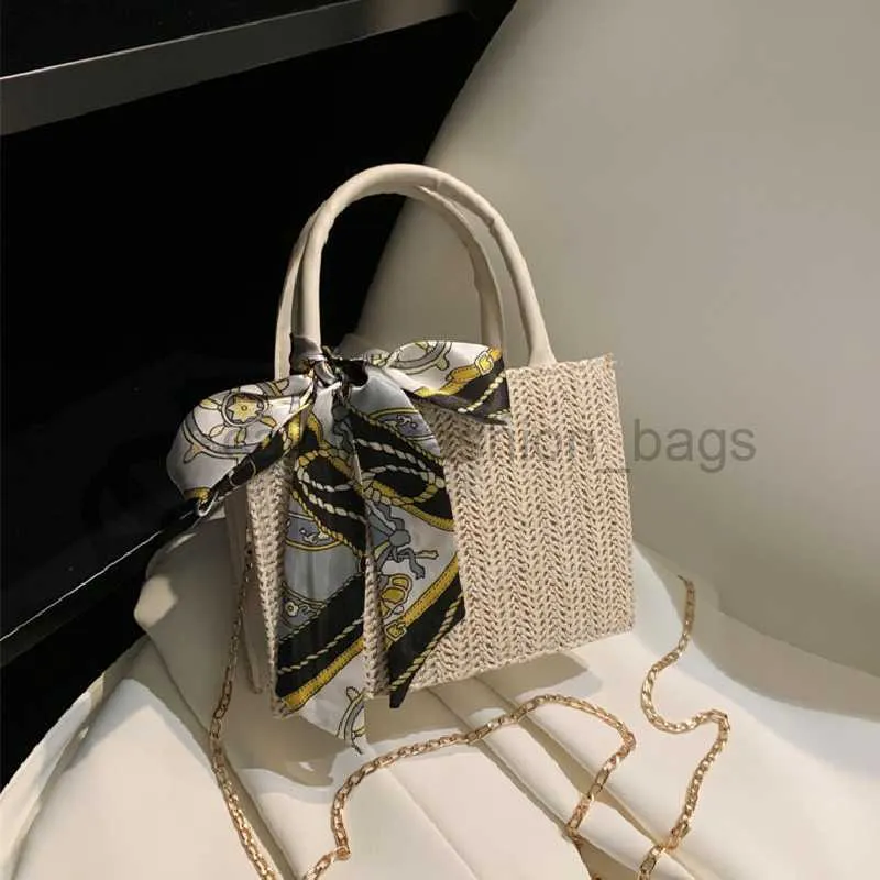 Beach Gentle simple and fashionable silk scarf handbag 2023 Spring/Summer New Western style chain single shoulder crossbody bag trend caitlin_fashion_bags