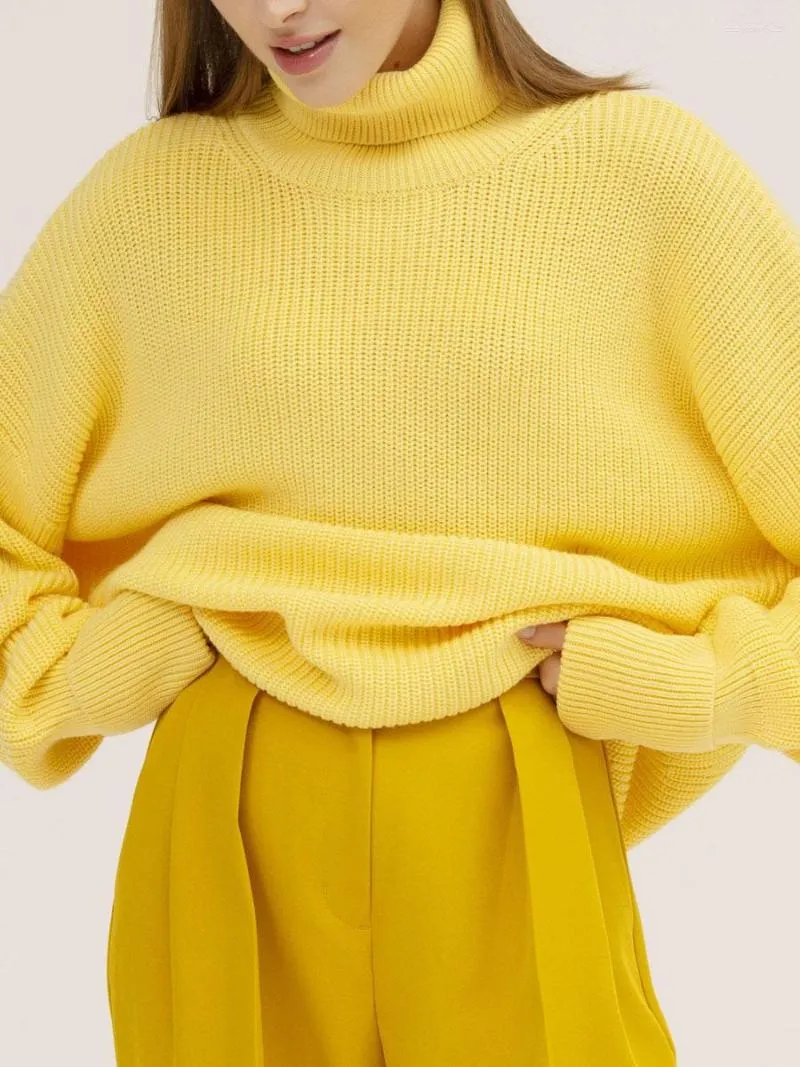 Frauenpullover Frauen Rollkragenpullover Sweater Chic Herbst Winter Dicke warme Pullover übergroß