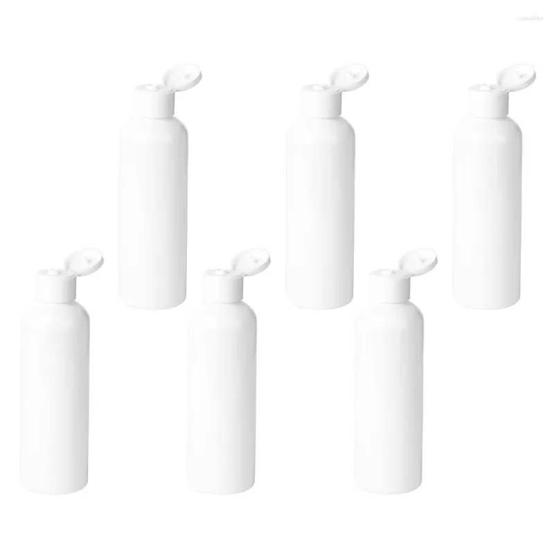 Storage Bottles 6Pcs Squeeze Type Bottle Simple Cosmetics Empty Shampoo White