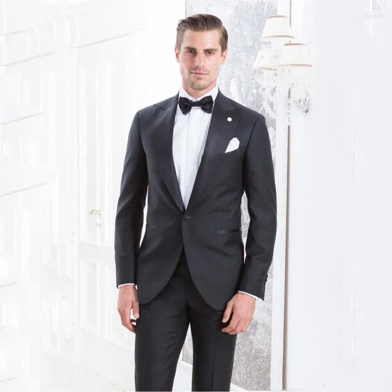 Costumes masculins slim fit gris gris de mariage smooth des mariés 2 pièces (pantalon de veste) époux de mariée