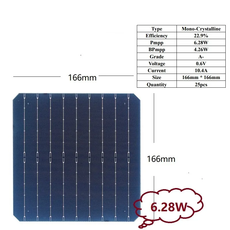 Chargers 166 mm a cella solare monocristallina Bifaciale Perc A Grado 228% Efficienza ad alta efficienza Disensione da 150 W Caricatore a pannello da 150 W Lotto 230812