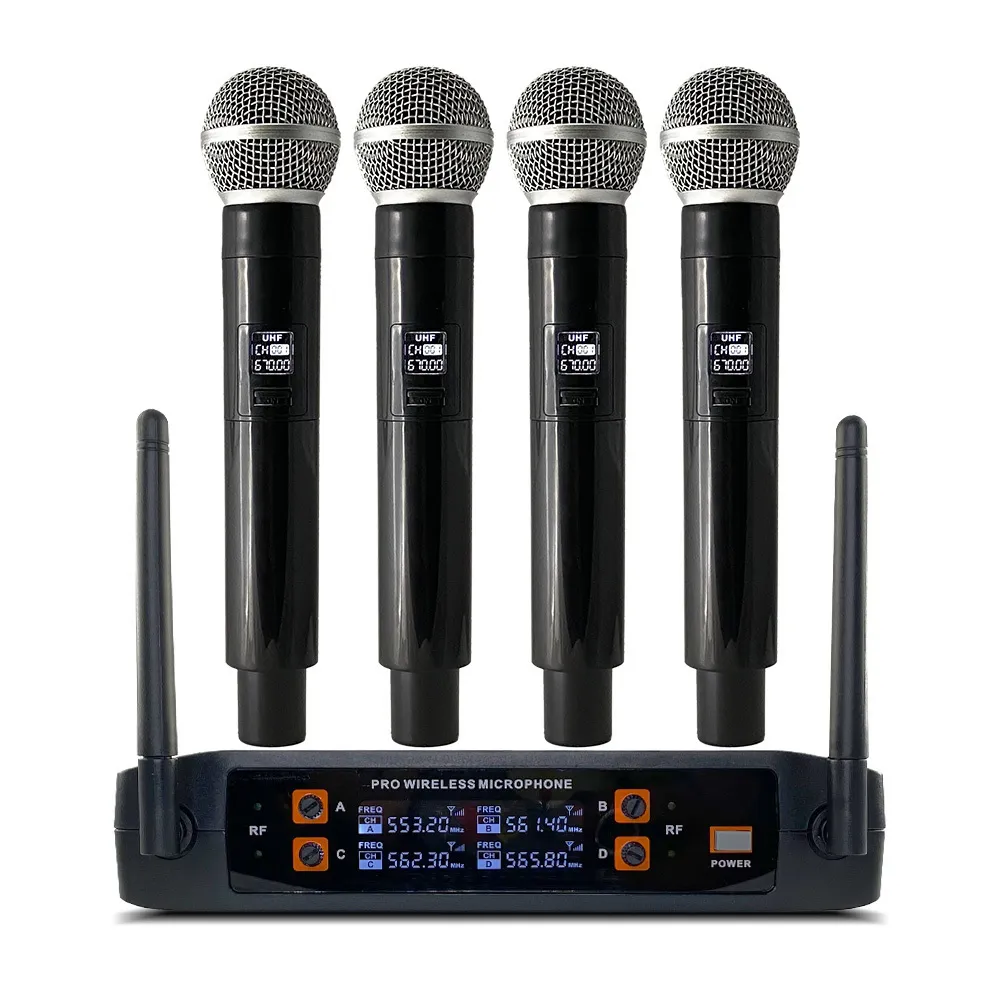 Wireless 4 Channel Handheld Sk750 Wireless Microphone System For Party