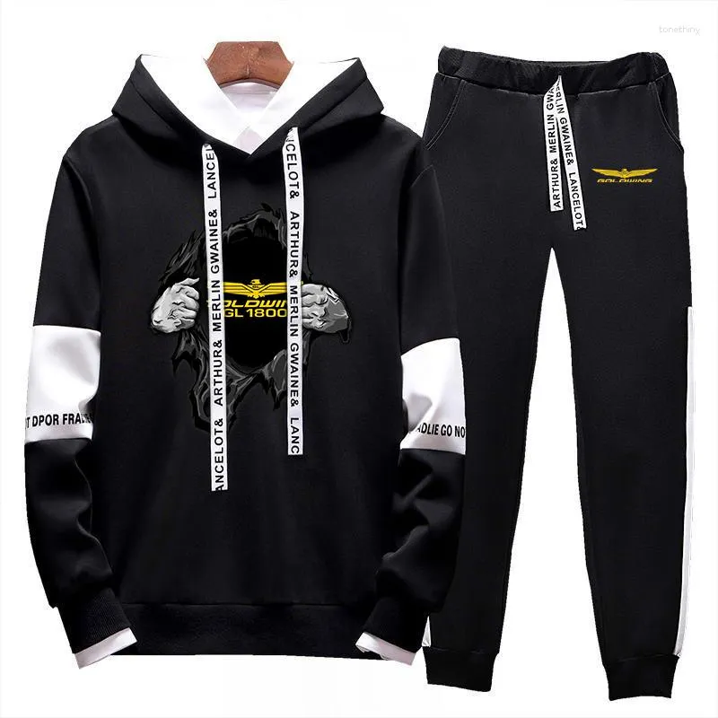 Мужские спортивные костюмы Goldwing GL1800 GL1500 Motocycles Print Hoodie Blouser Set Leisu