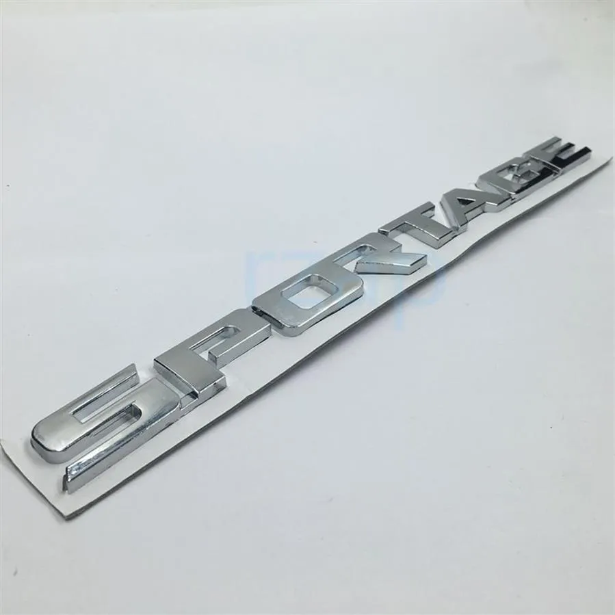 Caroute arrière de voiture Emblem pour Kia Sportage 3D Silver Letters Badge Name Name Plate Decoration Sticker266n