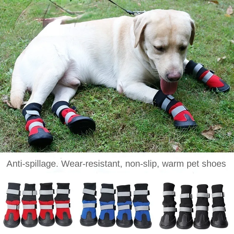 Pet Protective Shoes Dog Shoes Medium and Large-sized Dog Retriever Big Dog Shoes Wear-resistant Snow Boots Dog Shoes Pet Supplies 230812