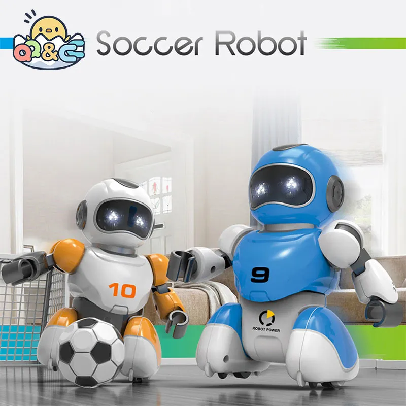 Electricrc Animals RC Soccer Robot Smart Football Battle Robot Remote Control Contro Conti Music ParentChild Electric Educational Toys for Kids Regali 230812