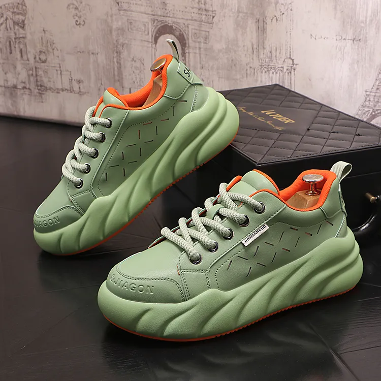 Nieuwe Sneakers Ontwerp Chunky Mode Mannen Casual Outdoor Jogging Ademende Fluorescerende Groene Schoenen 301