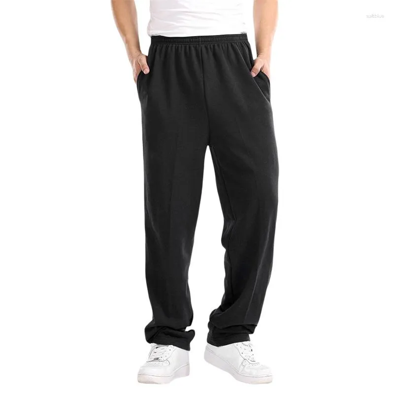 Pantaloni da uomo louatui uomini allungare jogger a colore solido gamba dritta workout pantaloni casuali con tasche