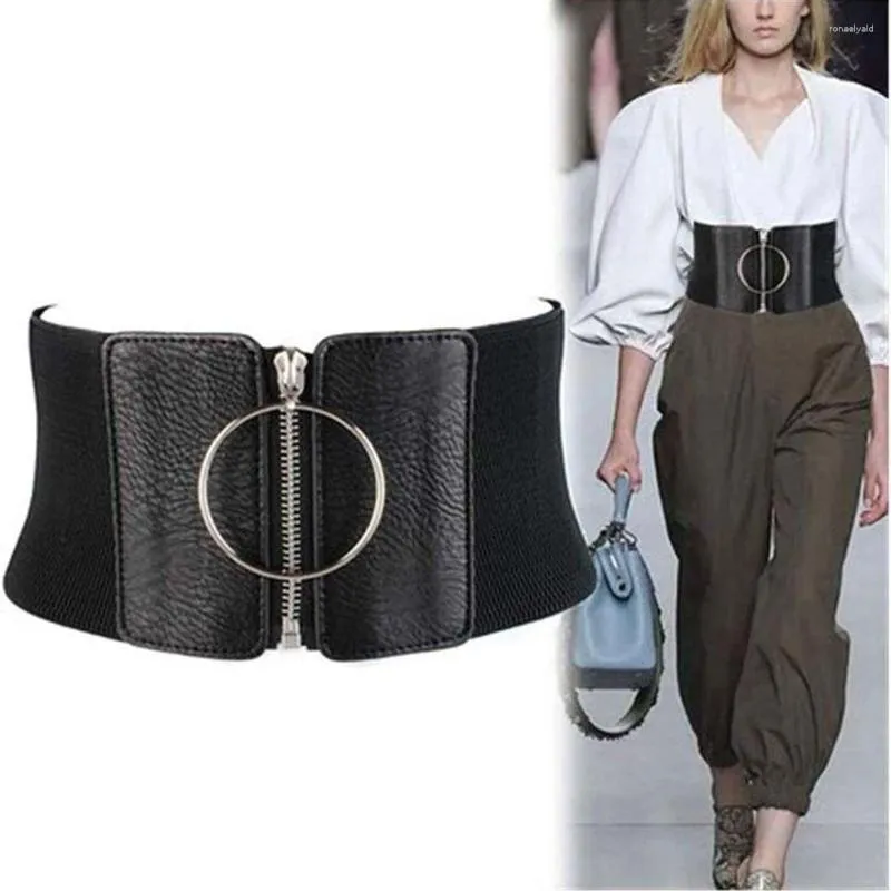 Belts Waist Strap Metal Circle Ring Skirt Decorations Dress Zipper Elastic  Belt Cummerbunds Wide Female Waistband From 7,46 €