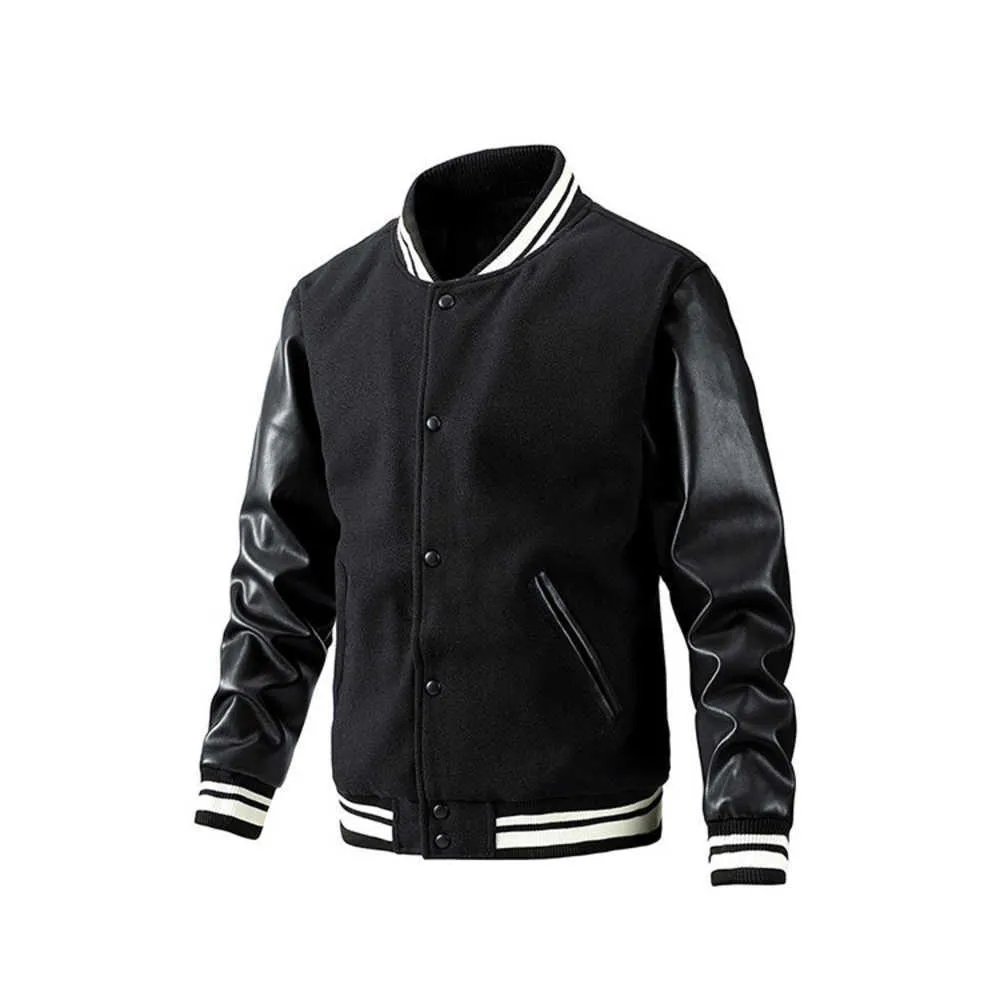 merk 11 Herenjassen Aangepaste blanco herenhonkbaljassen Unisex Sportkledingjassen Patchwork Letterman Varsity Mannen Fleecejack met leren mouwen F8GV