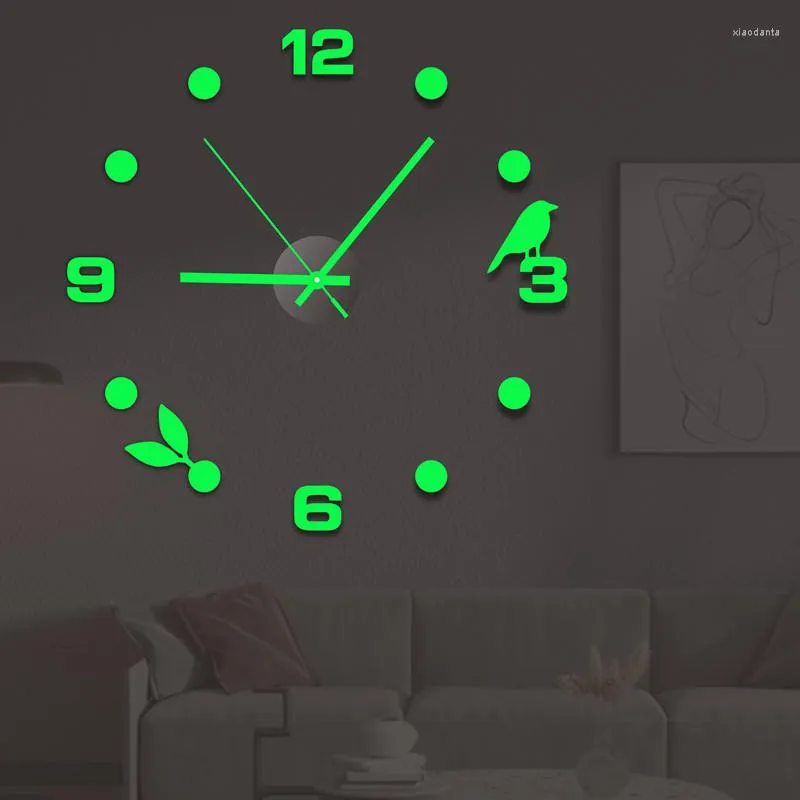 Wanduhren kreative DIY Digitale Aufkleber Kunst Uhr Luminöses Persönlichkeit Einfaches Wohnzimmer Schlafzimmer Dekoration