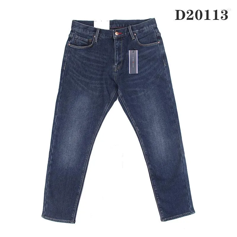 Jeans masculin Blue Bleu Denim Pantalon de travail doublé de toison d'automne Hiver Homme haut de gamme Loose Fit Daily Wear Smart Casual Casual