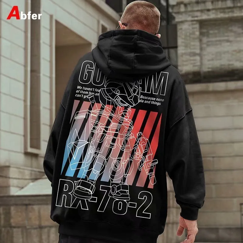 Sweats à capuche pour hommes Abfer Automne Hiver Hiver Anime Hoodie Gundam Manga Sweats Sweats Sweats Streetwear Cartoon Tracksuit Hip Hop Pullover Hoodies 230812