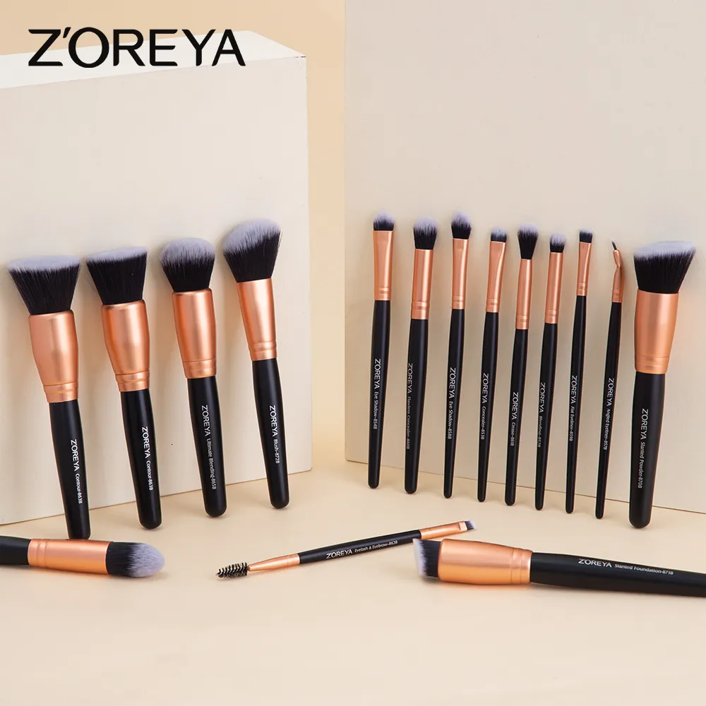 Strumenti per il trucco Zoreya Pennello di lusso professionale set 15 pezzi Fondazione per ombretto Contour labbro premium Sintetico Kabuki Brush 230812