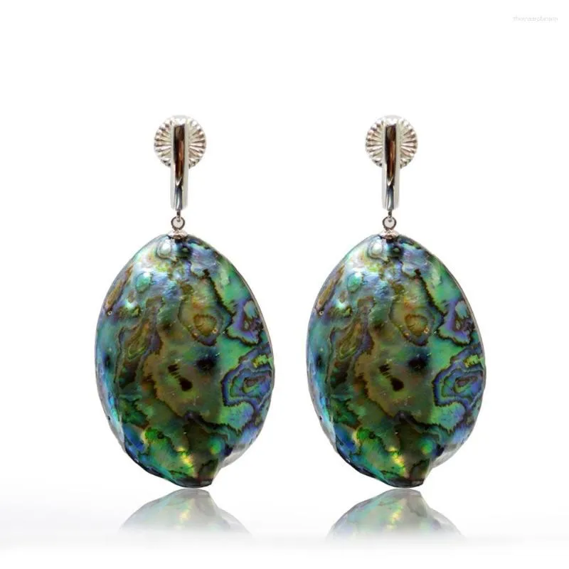 Dangle Earrings lii jiユニークなリアル925スターリングシルバー巨大アバロンシェルイヤリングボーホンビッグドロップ素敵なギフト女性