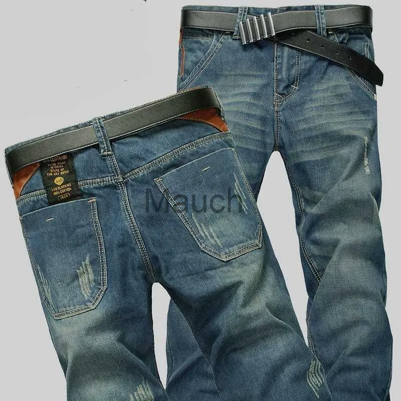 Jeans masculinos Nuevos jeans de otoño de primavera para hombres clásico masculino flaco recto recto marca de mezclilla verano slim fit pantoser hombres jeans J230814