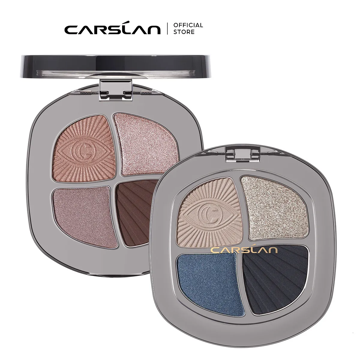 Eye Shadow CARSLAN Smart Big Eyes 4 Color Eyeshadow Palette Blue Green Brown Nude Matte Shimmer Glitter Smoky Eye Shadow Makeup Longlasting 230814