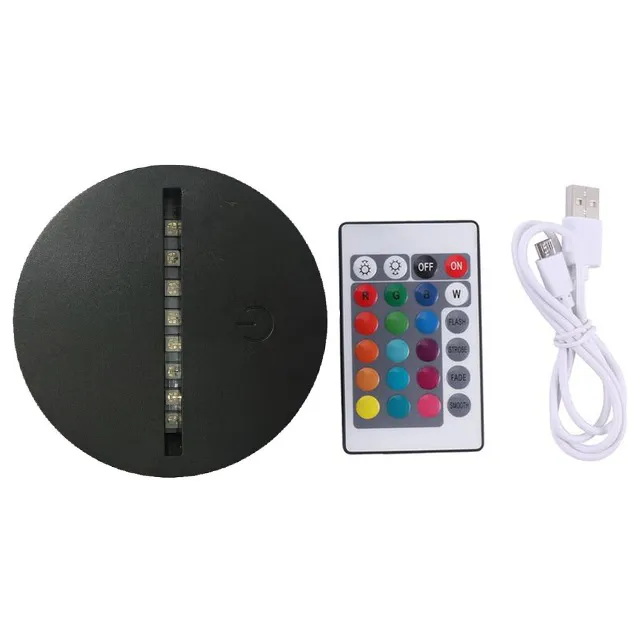 RGB Lights LED Lamp Base for 3D Illusion Lamp 4mm Acrylic Light Panel AA Battery or DC 5V USB 3D Night Light