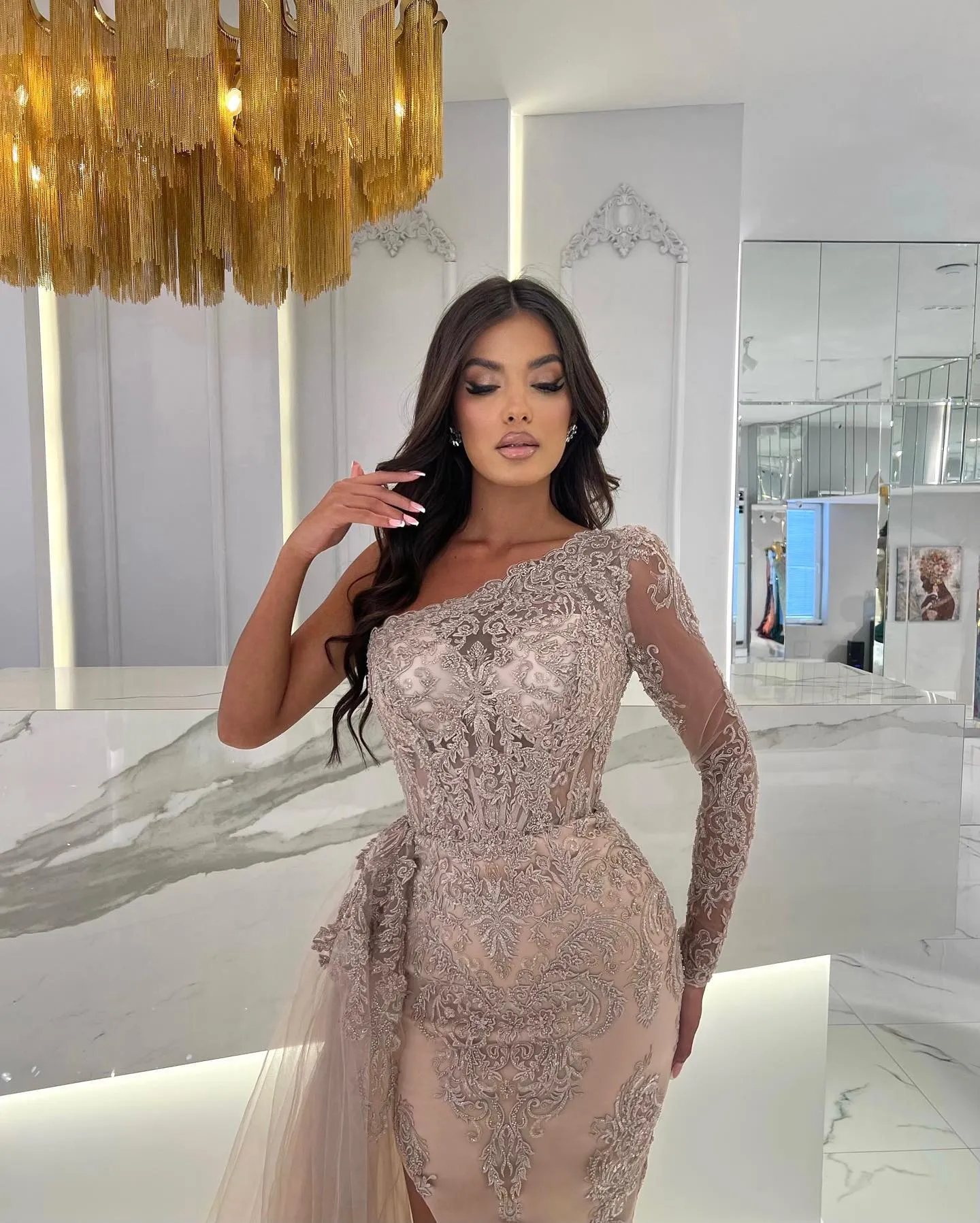 Mermaid dress with split top
