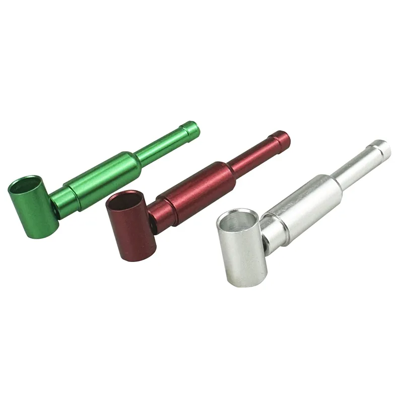 Novo mini mini tubulações de bolso de liga de alumínio colorido estilo portátil estilo removível Filtro seco Tabaco Spoon Bowl Titular Fumador inovador Pipes de mão Tubo de mão