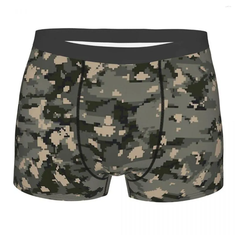 Military Pixelated Camouflage Homme Mens Underwear With Print