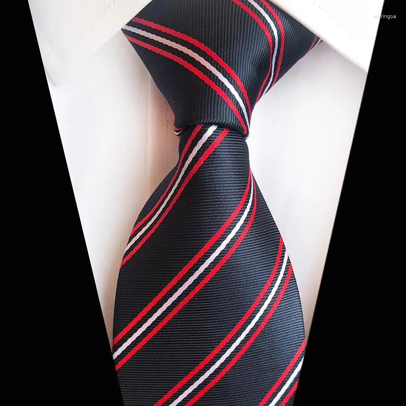 Bow Ties Formal Business Vestidos Wedding Classic Men's Tie Stripe Stripe 8cm Corbatas Dress Fashion Akcesoria Męs