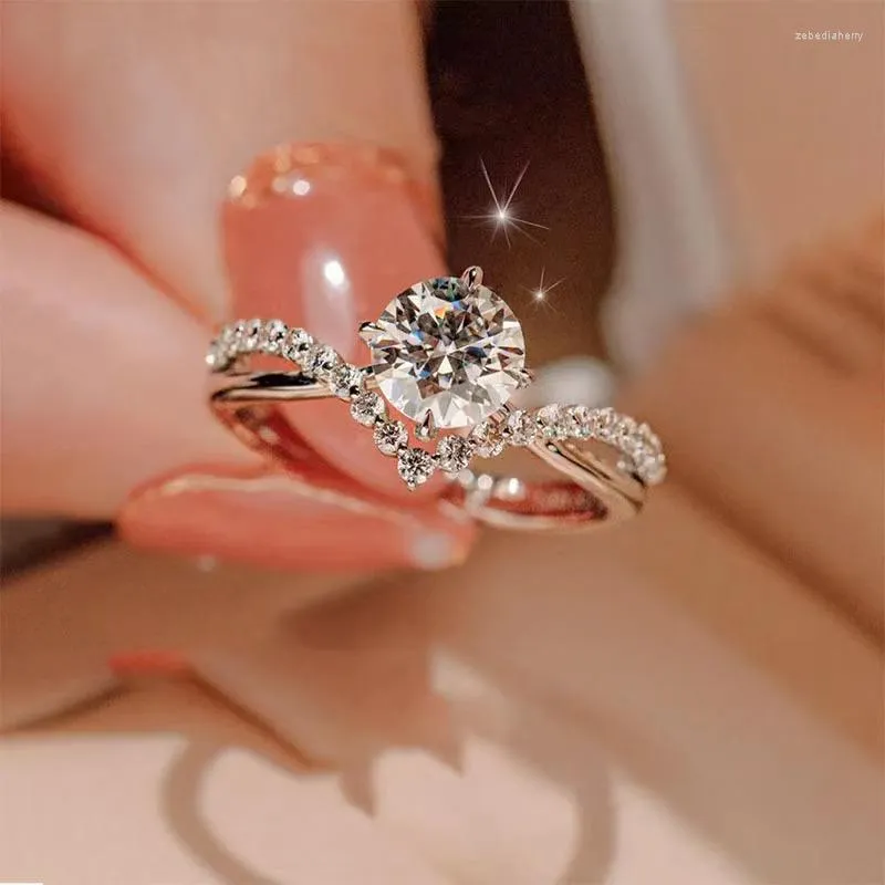Anelli Di Nozze Luxury Zircon Princess Coppia Ring For Women Men Proposta  Promise Regalo Di Gioielli Lanniversario Geometrico Regolabile Da 10,91 €