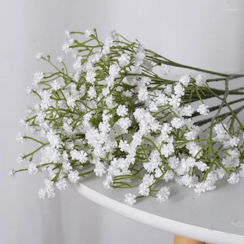 Decorative Flowers 90Heads 52cm Gypsophila Artificial Babies Breath Fake Flower DIY Floral Bouquets Arrangement For Wedding Home Decoration