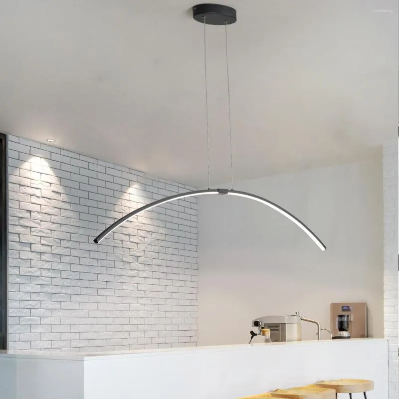 Lustres minimalistes salle à manger pendentif lustre moderne LED longue table salon de salon