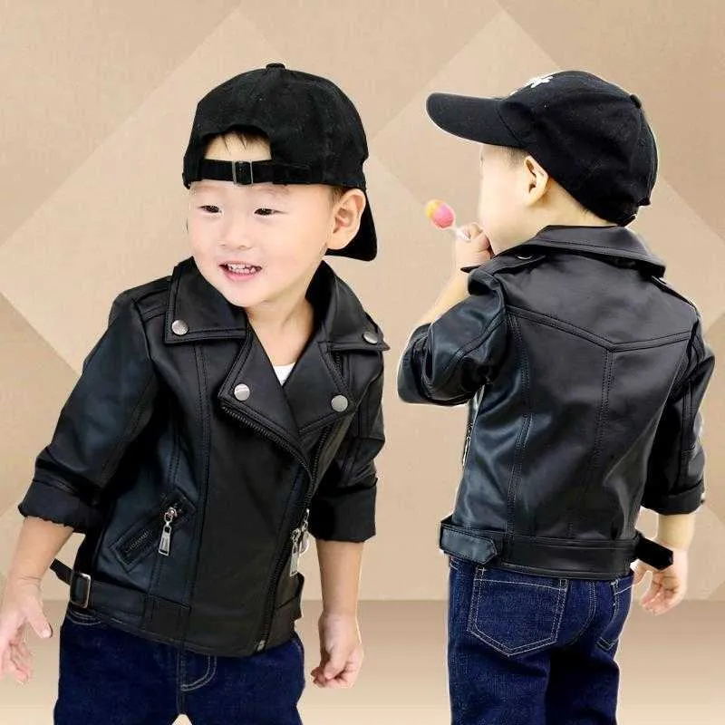 DHgate.com:Kids Stylish Faux Leather Jacket for Boys and