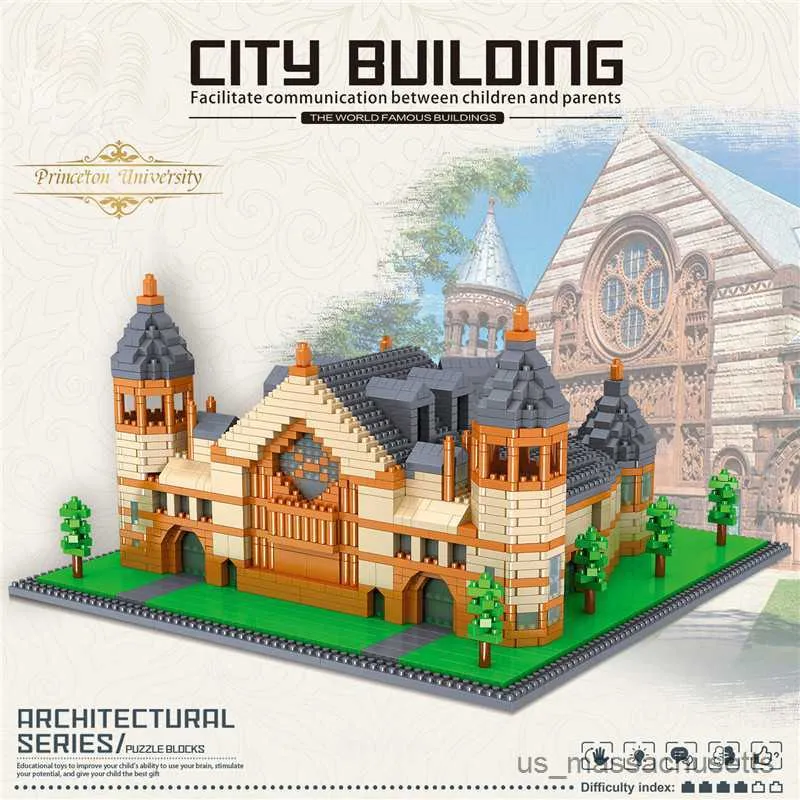 Blocks World Słynna architektura Diamond Building Blocks Tower Louvre Church Micro Blocks Budowa zabawki dla dzieci R230814