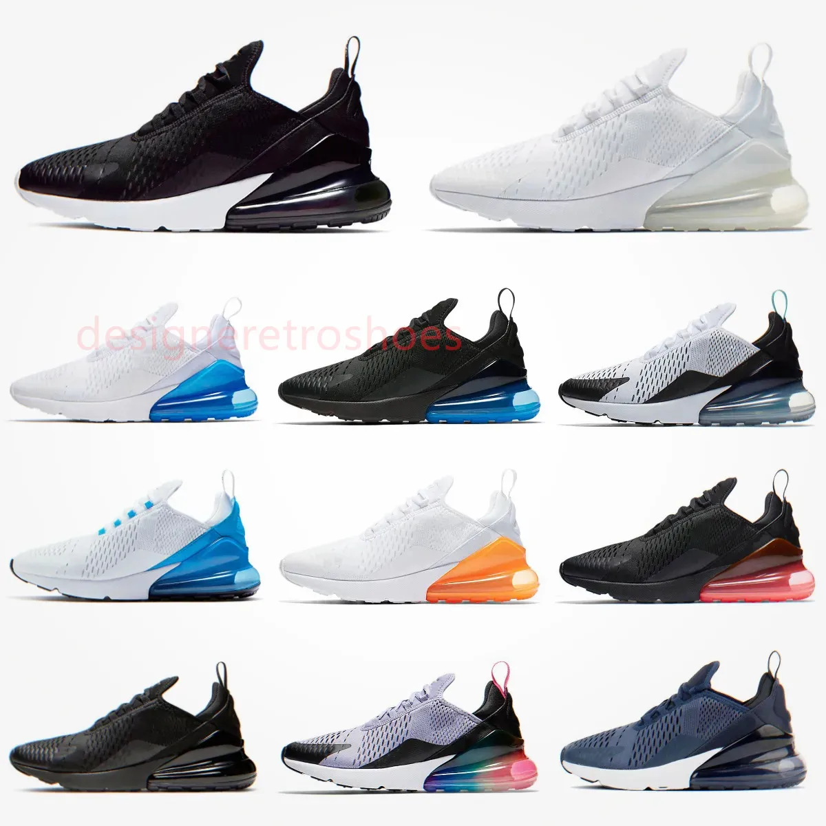 Triple White Trainers 270 270s Mens Running Shoes Black Oreo