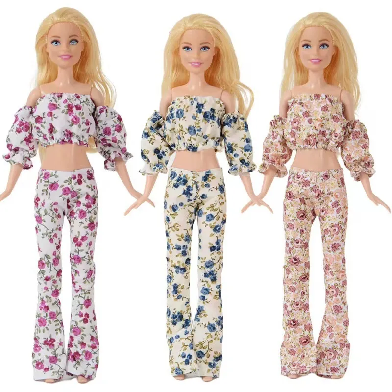 Bambole Fashion Floral Puff Sleeve 16 bambola bambola per abbigliamento Barbie per barbie principessa abito da 11,5 "Accessori bambole outfit giocattolo 230814