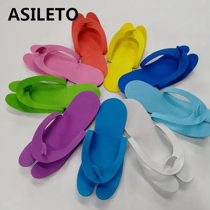 home shoes ASILETO 48 Pairs Disposable Slippers Portable Travel Foam Shoes Eva Sandals Beach Spa Flip Flop el Nail Salon Pedicure Tools 230814